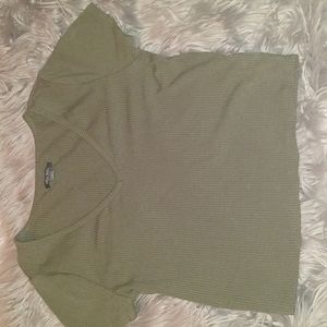 Cropped V-Neck, Olive Green. Target.